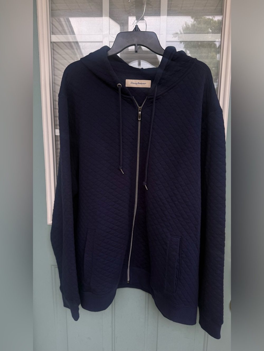 Tommy Bahama Men’s 3XT Quilted Full Zip Hoodie Navy Blue Big Tall Cotton